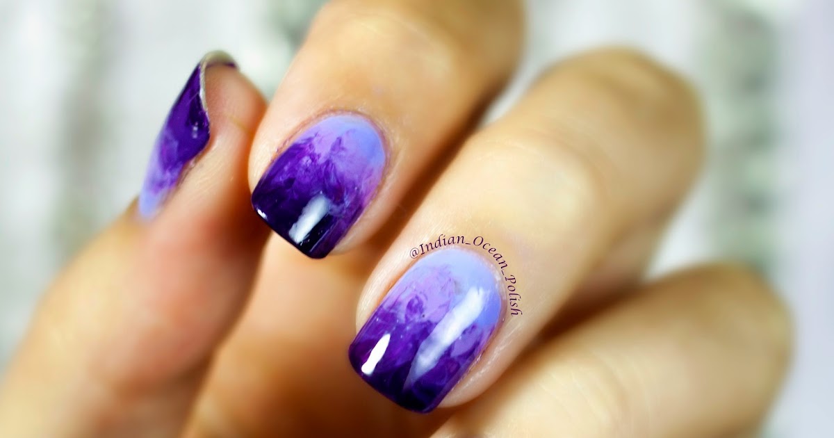 Indian Ocean Polish: Purple Marbled Gradient with MoYou Suki 07 Stamped ...