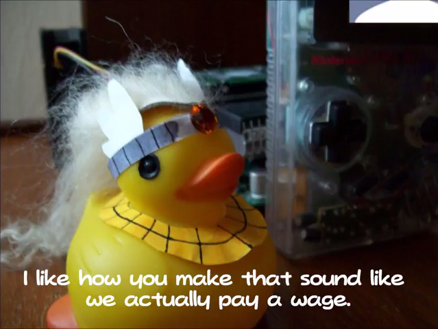 I like how you make that sound like we actually pay a wage. KoopaTV Adventures Rawk Hawk Duck pay a wage