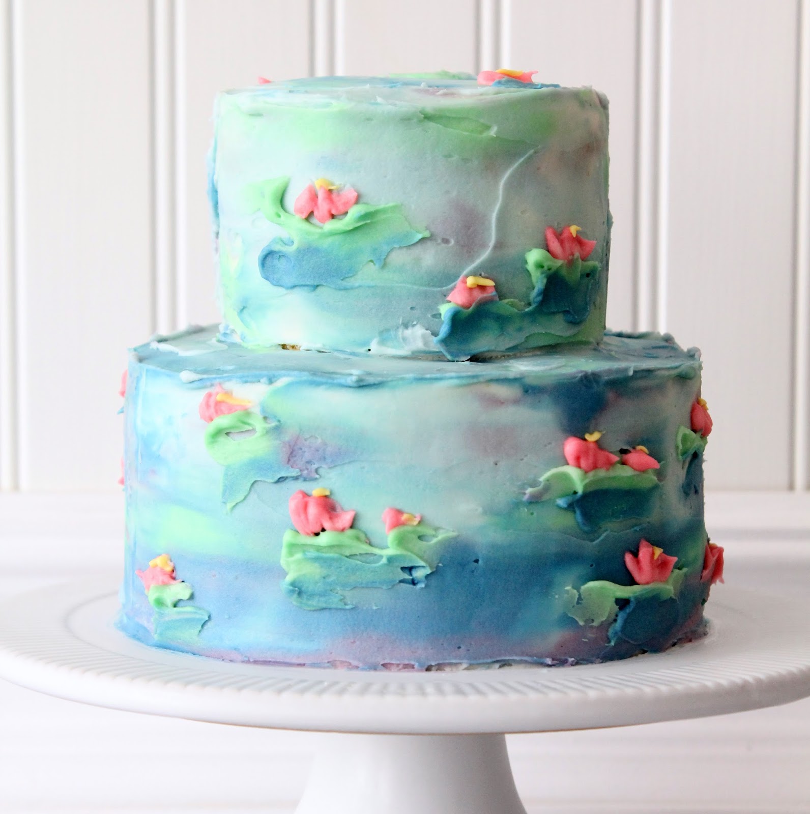 Cherry Tea Cakes Watercolor Cake