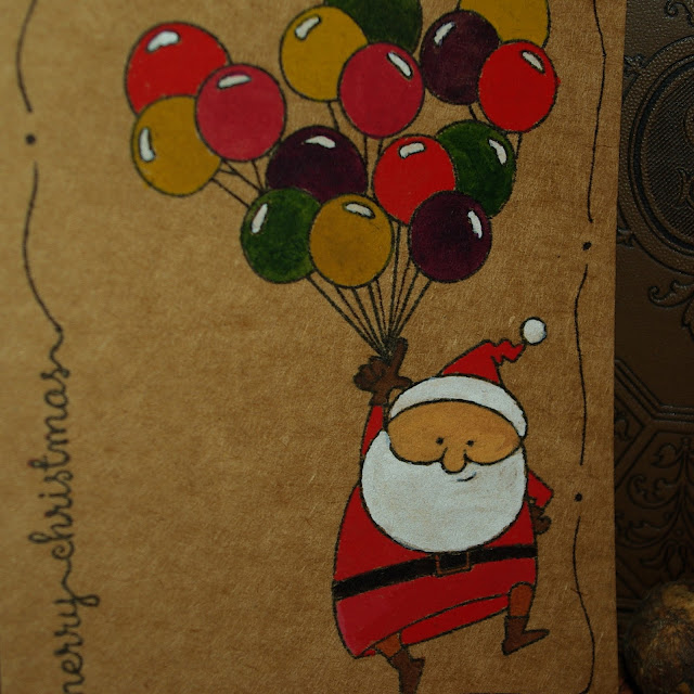 [DIY] Santa flies by Fliegender Weihnachtsmann sendet Grüße - Weihnachtskarte
