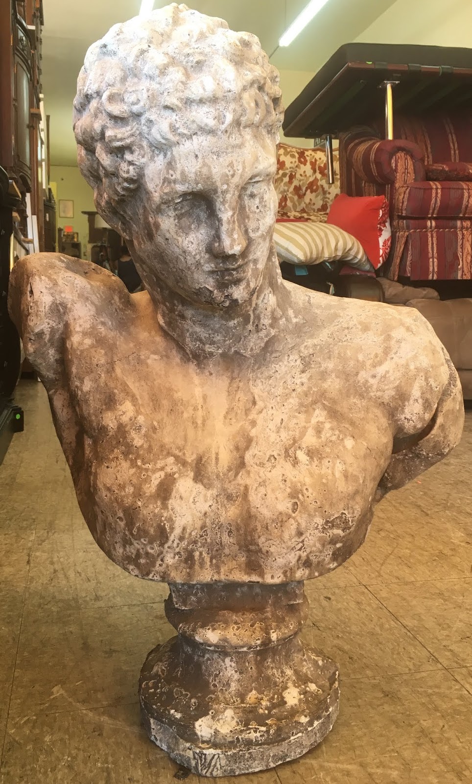 Uhuru Furniture & Collectibles Large Greek Statue with Pedestal (not