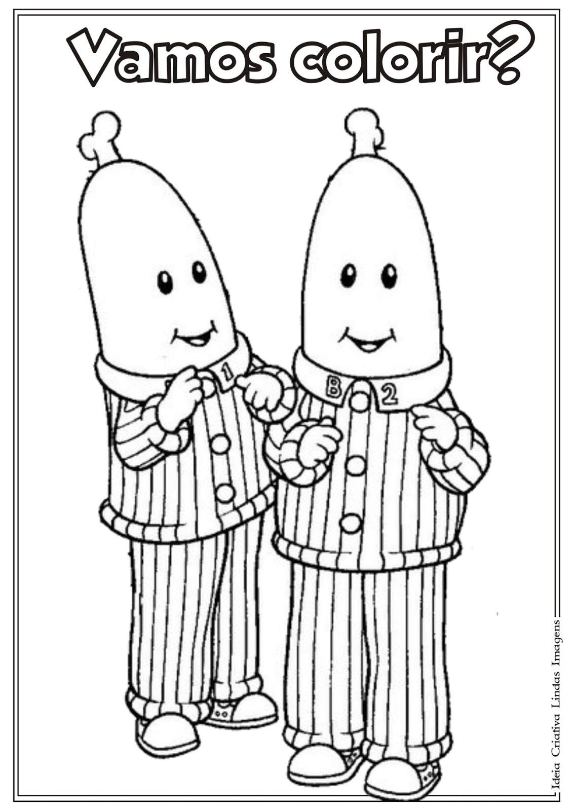 Desenho Bananas de Pijama para colorir Riscos para colorir gratis