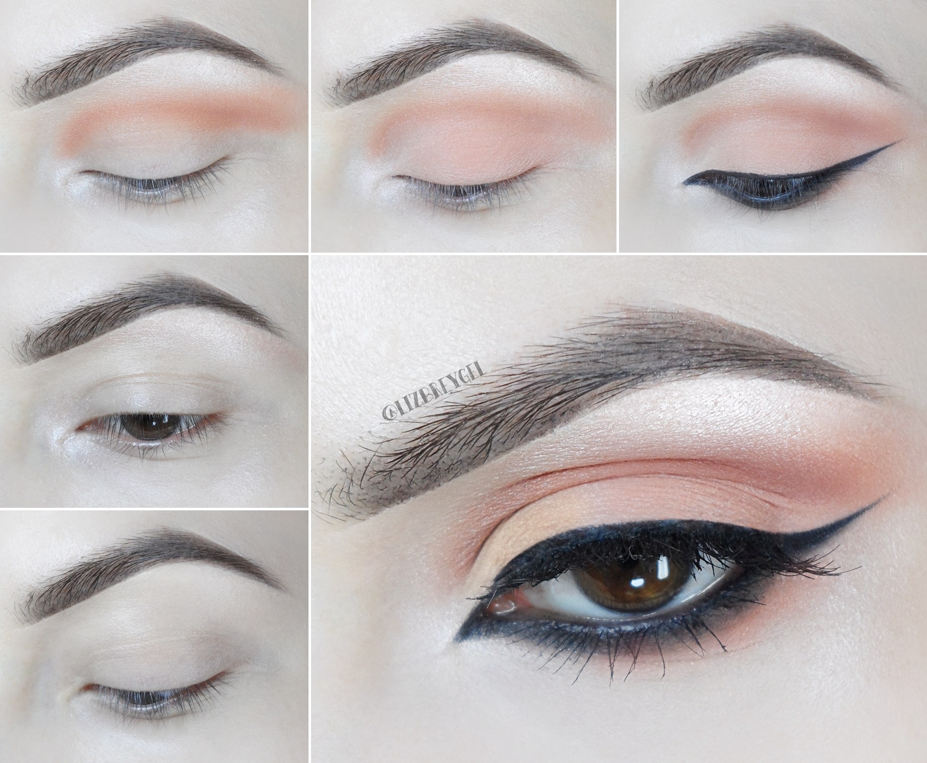 a simple step-by-step makeup pictorial with neutral ,everyday eye look