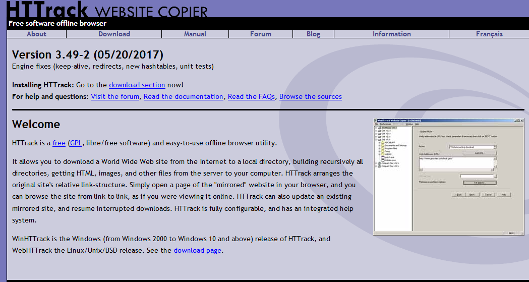 HTTrack site Copier