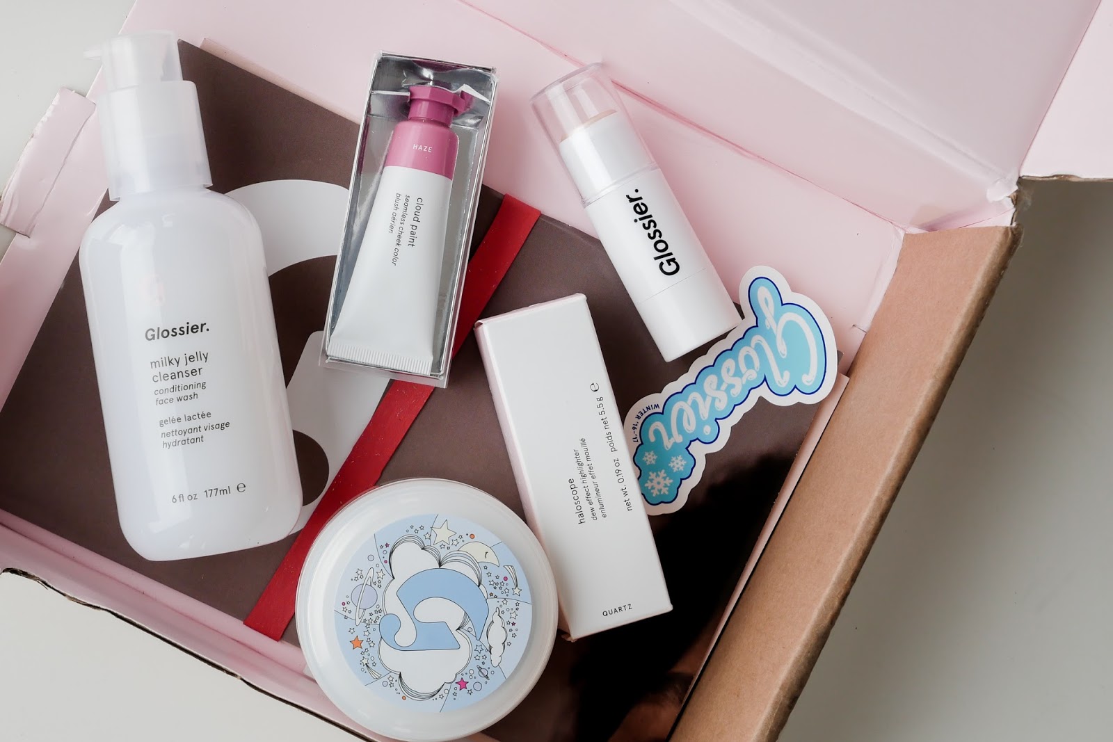 Glossier products in box shipped to uk Glossier products in box shipped to uk