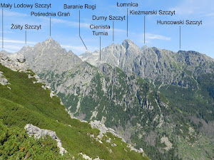 W stronę Łomnicy i Pośredniej Grani. W stronę Łomnicy i Pośredniej Grani.