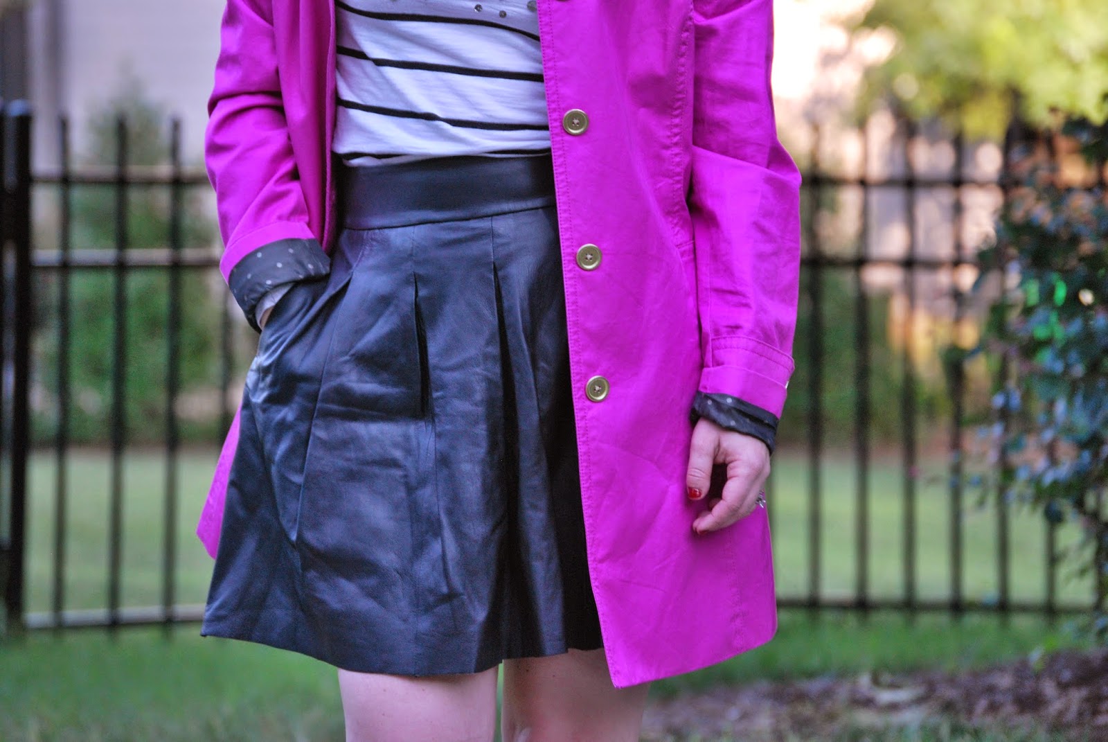 pleated leather skirt, christian louboutin, pigalle, brenton stripe