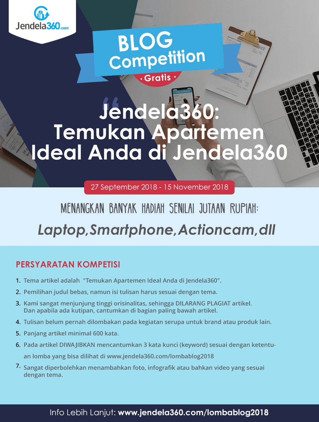 Yuk Ikutan Lomba Blog dari Jendela360 Berhadiah Gadget Menarik Senilai Jutaan Rupiah! lomba blog jendela360 terbaru tahun 2018, kompetisi blog jendela360 terbaru tahun 2018, blog competition jendela360 terbaru tahun 2018, Temukan Apartemen Ideal Anda di Jendela360, Mengenal Jendela360, Situs Penyewaan Apartemen Terbaik dan Terlengkap di Jakarta, #SewaApartemendiJendela360