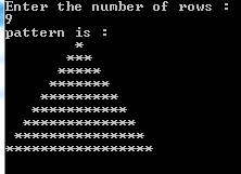 ALLTYPECODING: How to print a triangle in c#.?