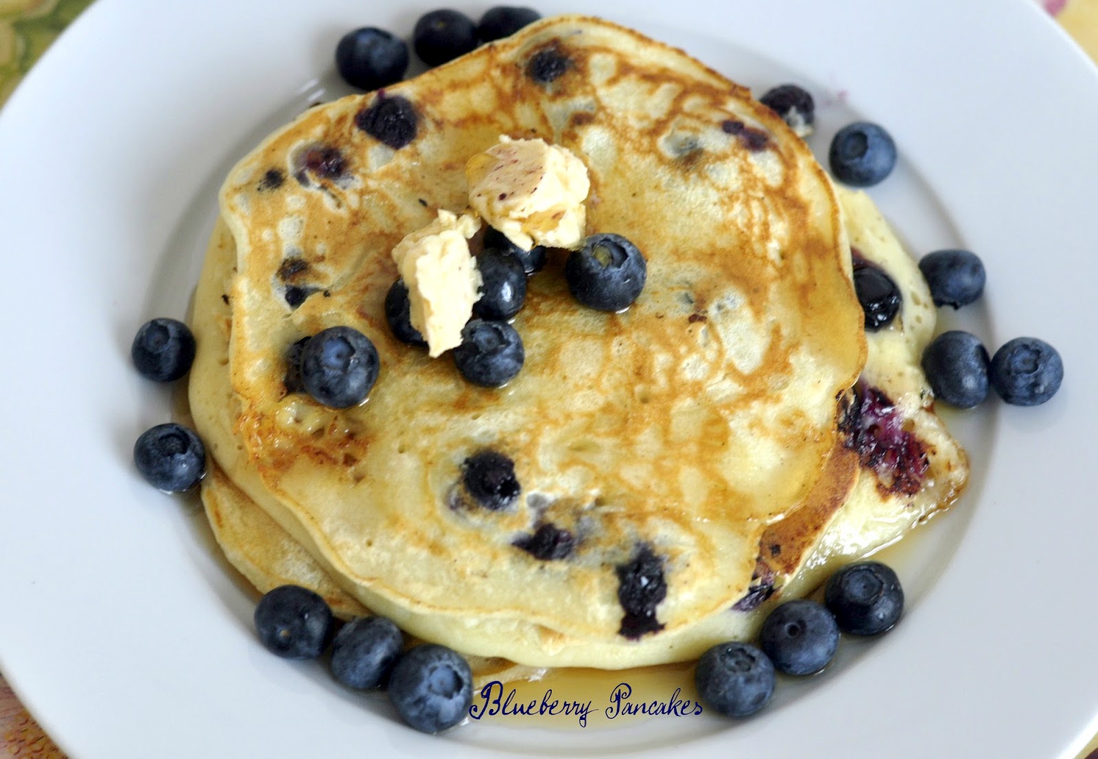 The Chef Blueberry pancakes with cinnamon butter and syrup