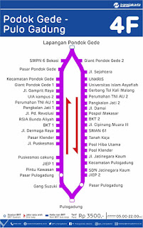 peta rute transjakarta pondok gede - pulogadung 4f