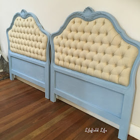 French Bed head in ASCP Louis Blue by Lilyfield Life