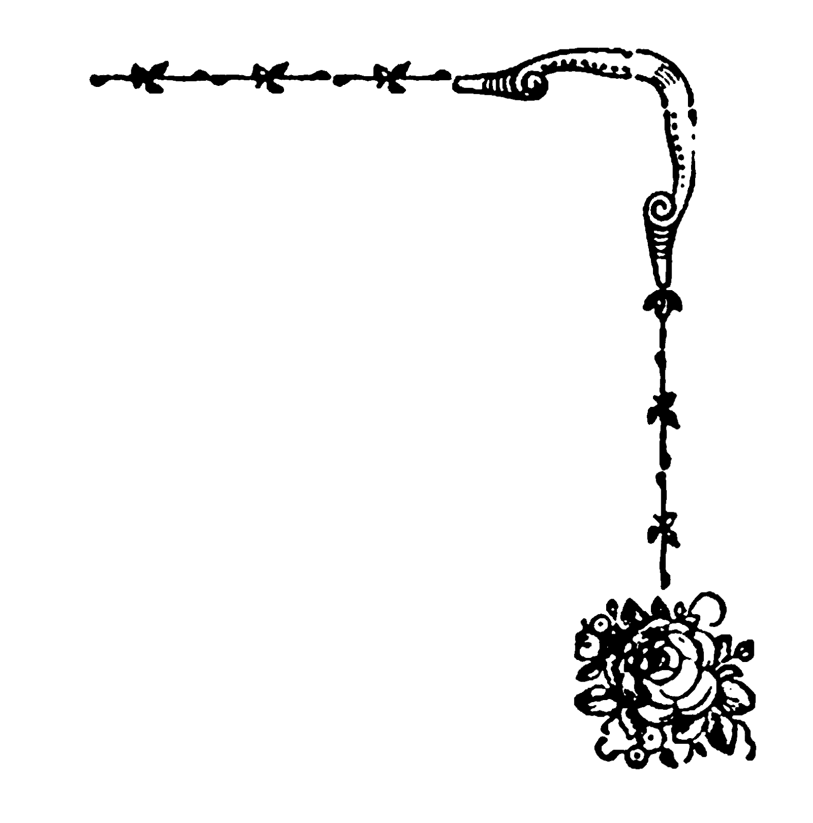 Digital Stamp Design Flourish Rose Border Corner Clip Art Digital