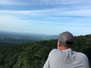 Charlie looking at vista Charlie at the Lovers' Leap overlook