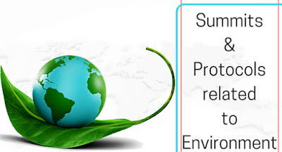 Summits and Protocols related to Environment: 