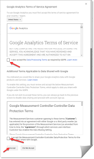 Halaman Persetujuan Membuat Akun Google Analytics