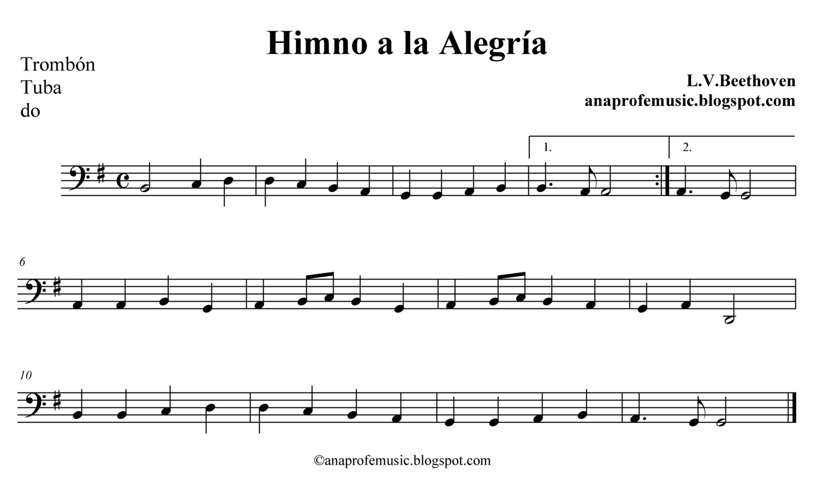 AnaProfeMusic: Partitura Himno a la Alegría