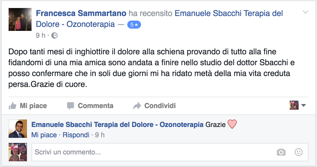Mal di schiena a un escremento