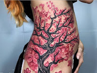 Watercolor Tattoo Japanese Cherry Blossom