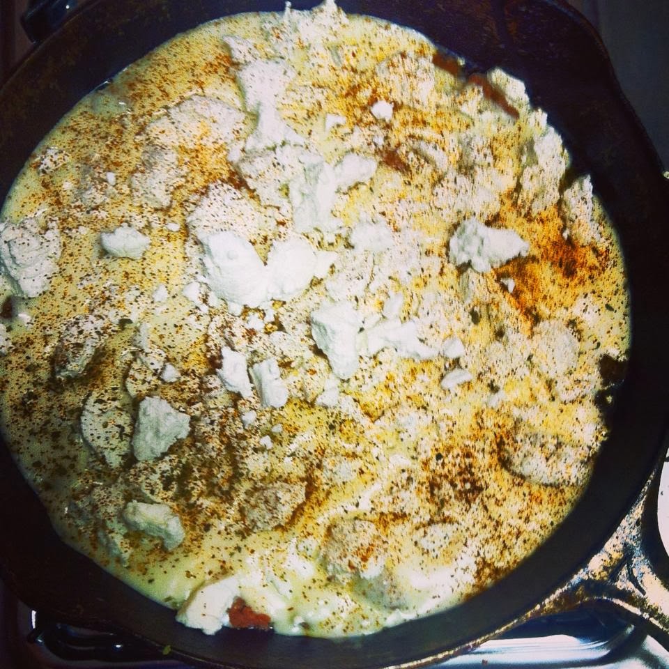 Haute + Heirloom Goat Cheese Queso Fundido with Crumbled Smokehouse