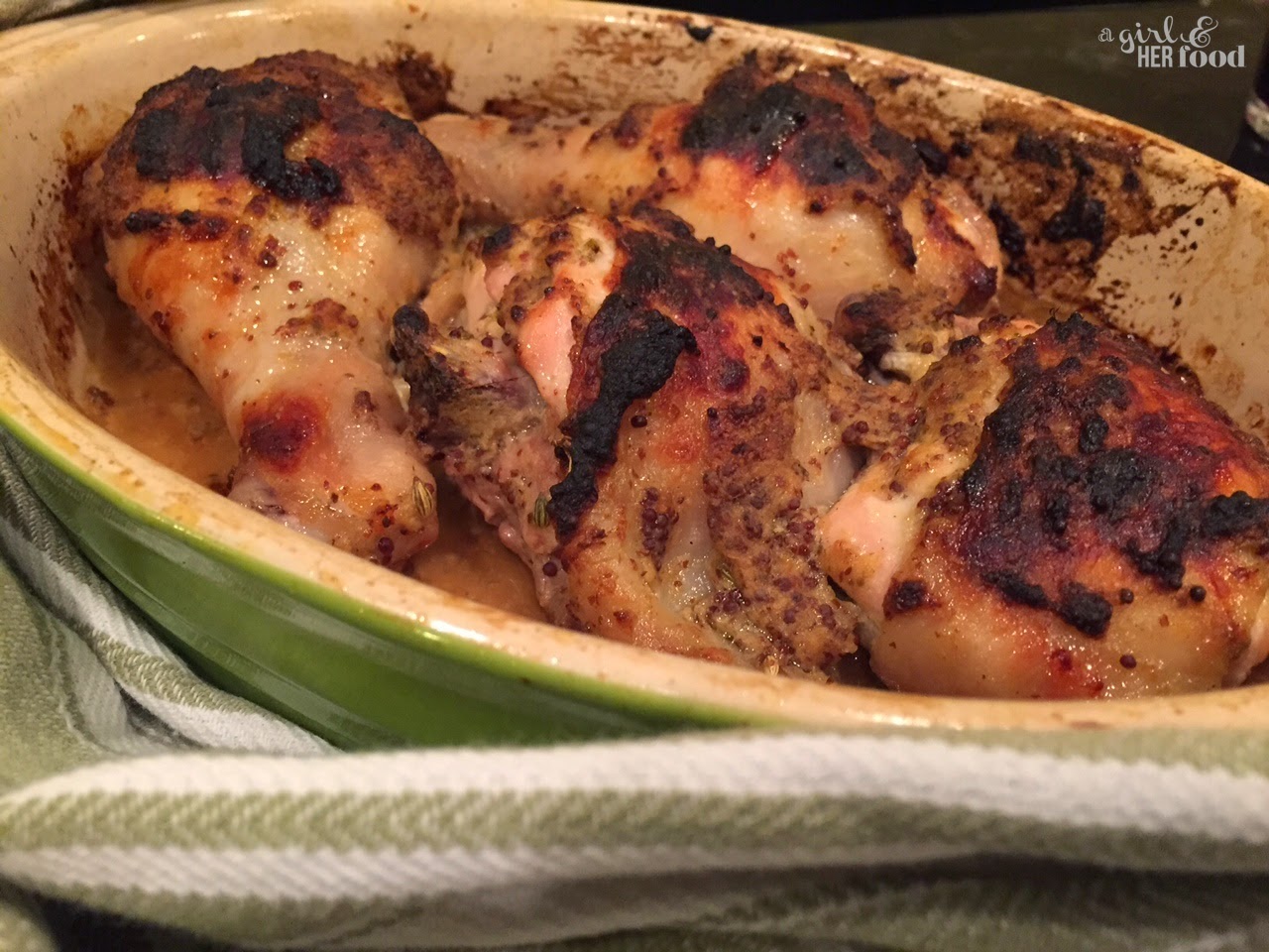 A Girl & Her Food WholeGrain Mustard Baked Chicken {Clean Eats}