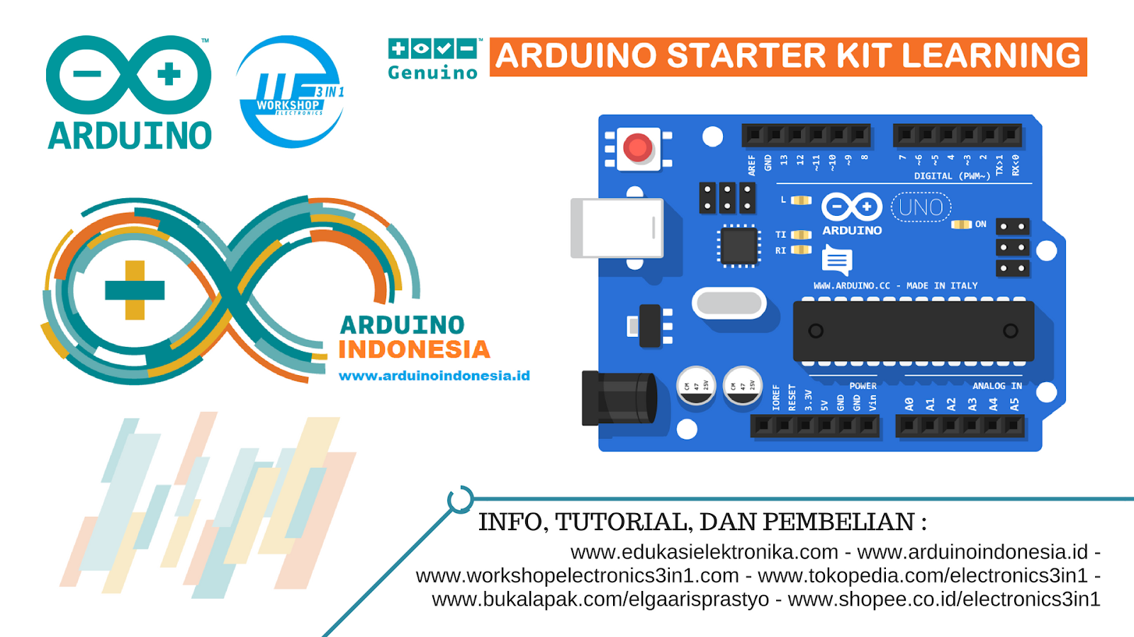 Arduino Uno R3 Starter KIT Learning V.1 ( Paket Belajar Arduino For ...