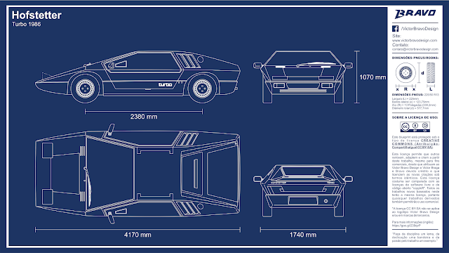 Blueprint Hofstetter Turbo 1986 Imagem mostrando o desenho do blueprint Hofstetter Turbo 1986