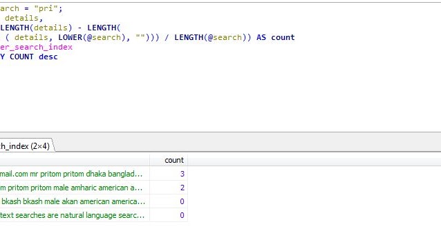 Code Samples: MySQL Count the number of occurrences / number of ...