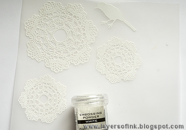 Layers of ink - Field of flowers tutorial by Anna-Karin, with Wildflowers stamps by Tim Holtz and Yupo paper.