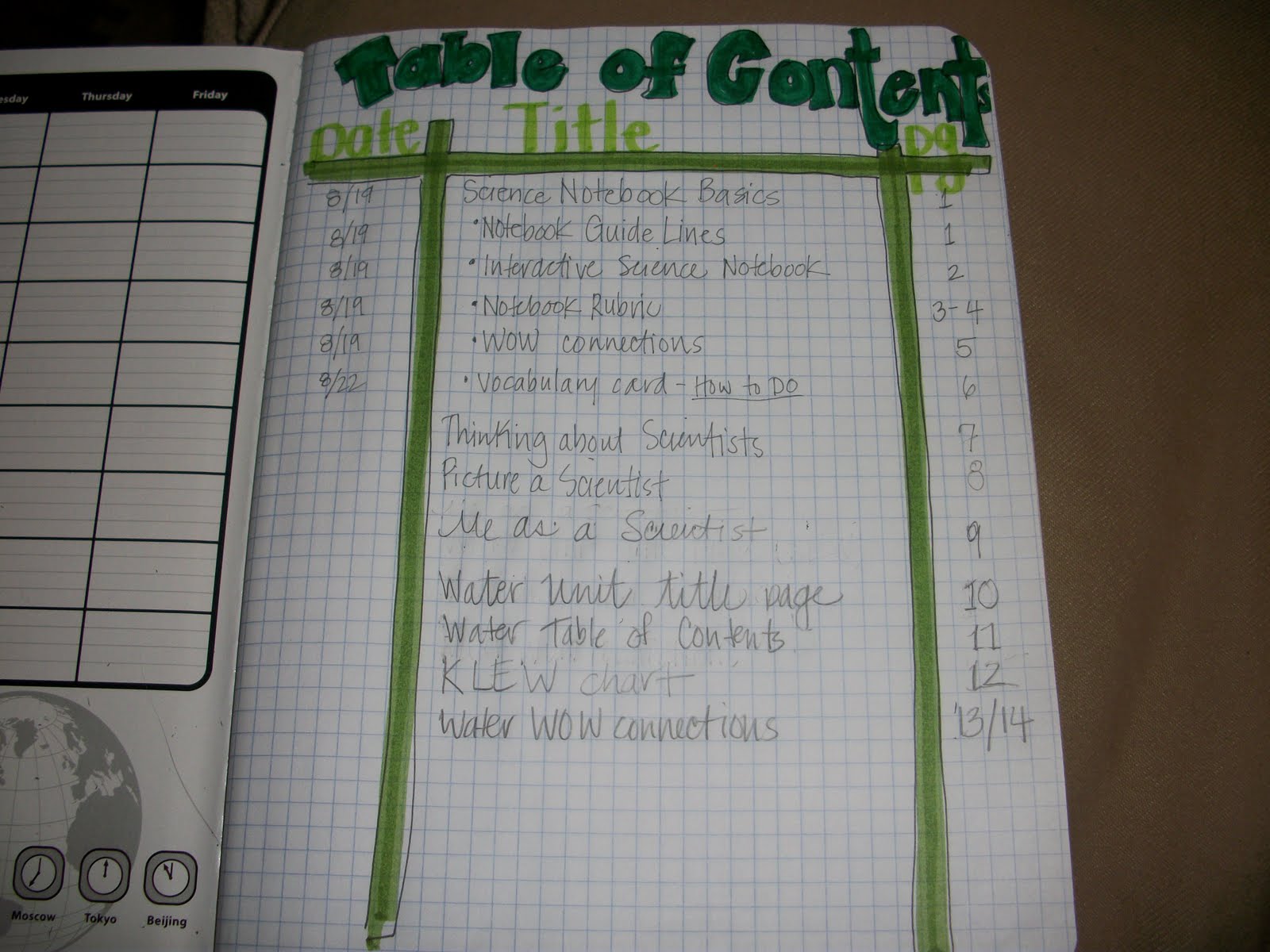 Science Notebooks...with my Fifth Graders: Setting up the Notebook 2011