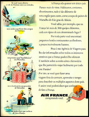 Air France, 1974. década de 70. os anos 70; propaganda na década de 70; Brazil in the 70s, história anos 70; Oswaldo Hernandez;