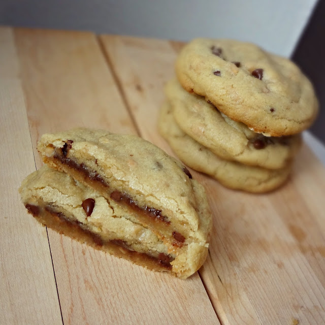 Brown Butter Chocolate Stuffed Toffee Chip Cookies