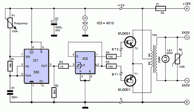 Cheap 12v To 220v Inverter Using 555 Ic Schematics World