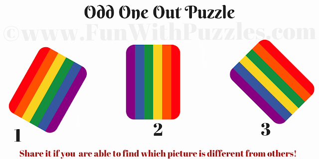 Odd One Out Puzzle: Spot the Different Rainbow