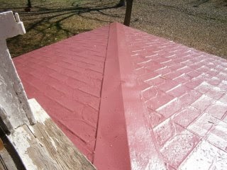 Embossed tin shingles coated with custom color