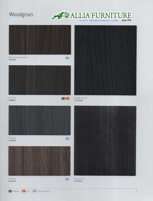 HPL Woodgrain ( motif tekstur kayu ) - Allia Furniture