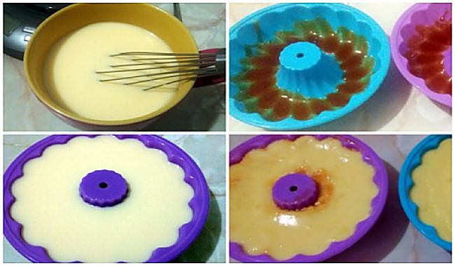 Preparación del flan individual de leche condensada en microondas