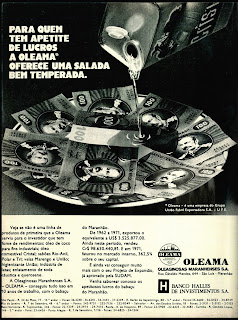 propaganda Oleama e Óleo Cristal - 1972; 1972; os anos 70; propaganda na década de 70; Brazil in the 70s, história anos 70; Oswaldo Hernandez;