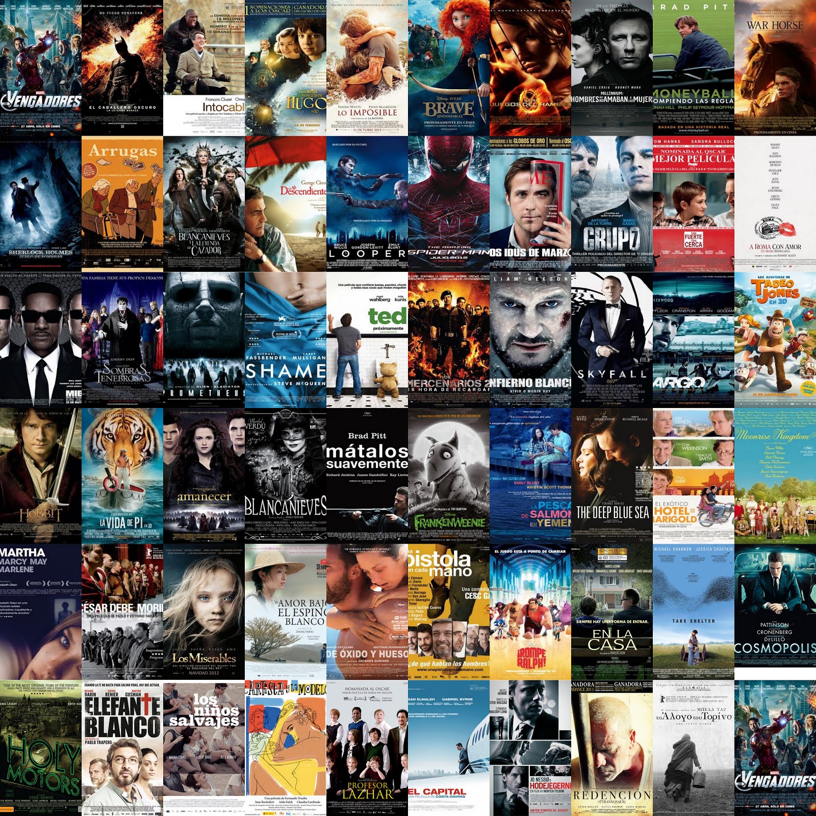 Las diez mejores películas de 2012