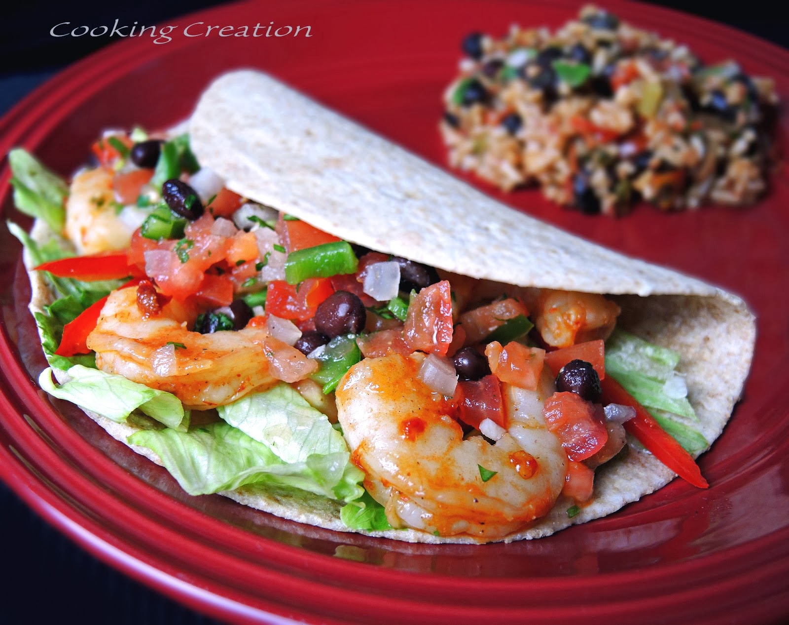 Cooking Creation Chipotle Shrimp Tacos with Black Bean Pico de Gallo