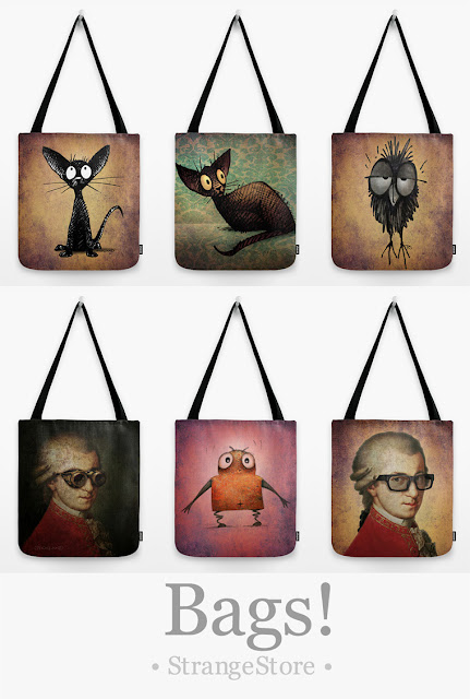 funny bag, funny owl bag, funny cat bag, funny monster bag, funny steampunk bag, online bags,