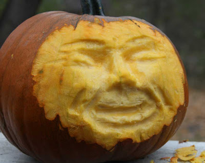 carved pumpkin face