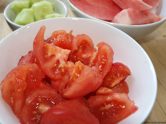 Ingredientes gazpacho de sandía HortoGourmet