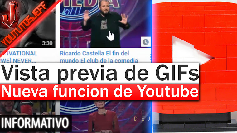Youtube muestra una vista previa de videos como GIFs