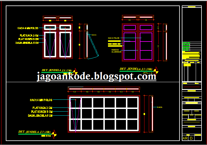 Detail Jendela  Gambar  Kerja Autocad  Filetype Dwg Jagoan Kode