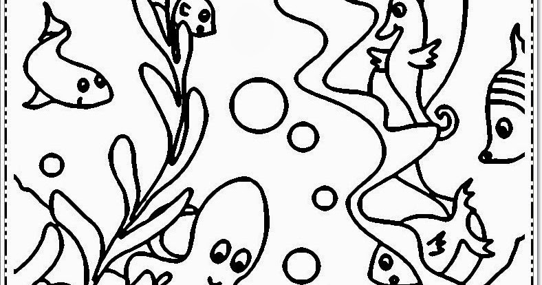 gambar mewarnai pemandangan dibawah laut