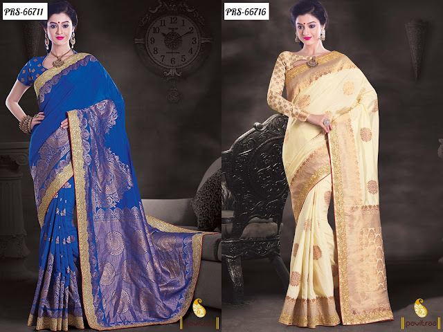 Buy Online Low Cost Banarasi Bhagalpur Art Silk Sarees With Prices Collection in Wholesale and Retail Surat India