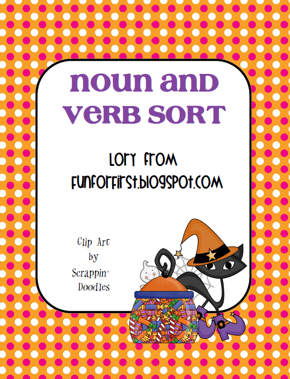 Fun For First Noun and Verb Sort Freebie, Martha Stewart Glitter