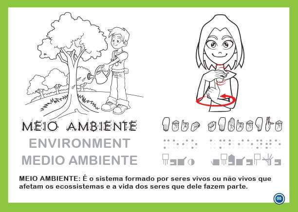 Oficina de Libras: Livro Ilustrado em Libras e Braille para Colorir