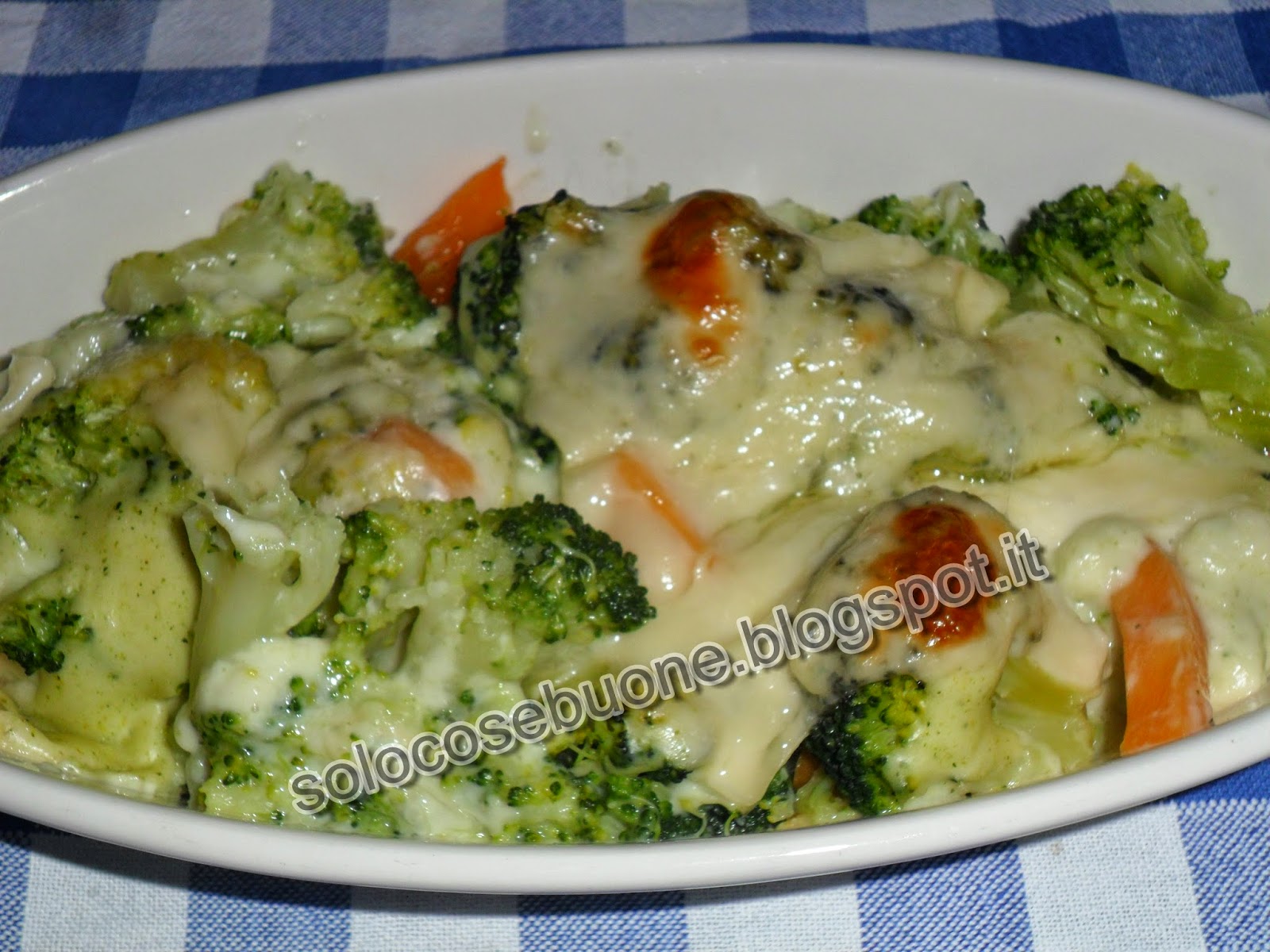 broccoli  al forno con zucca e  besciamella